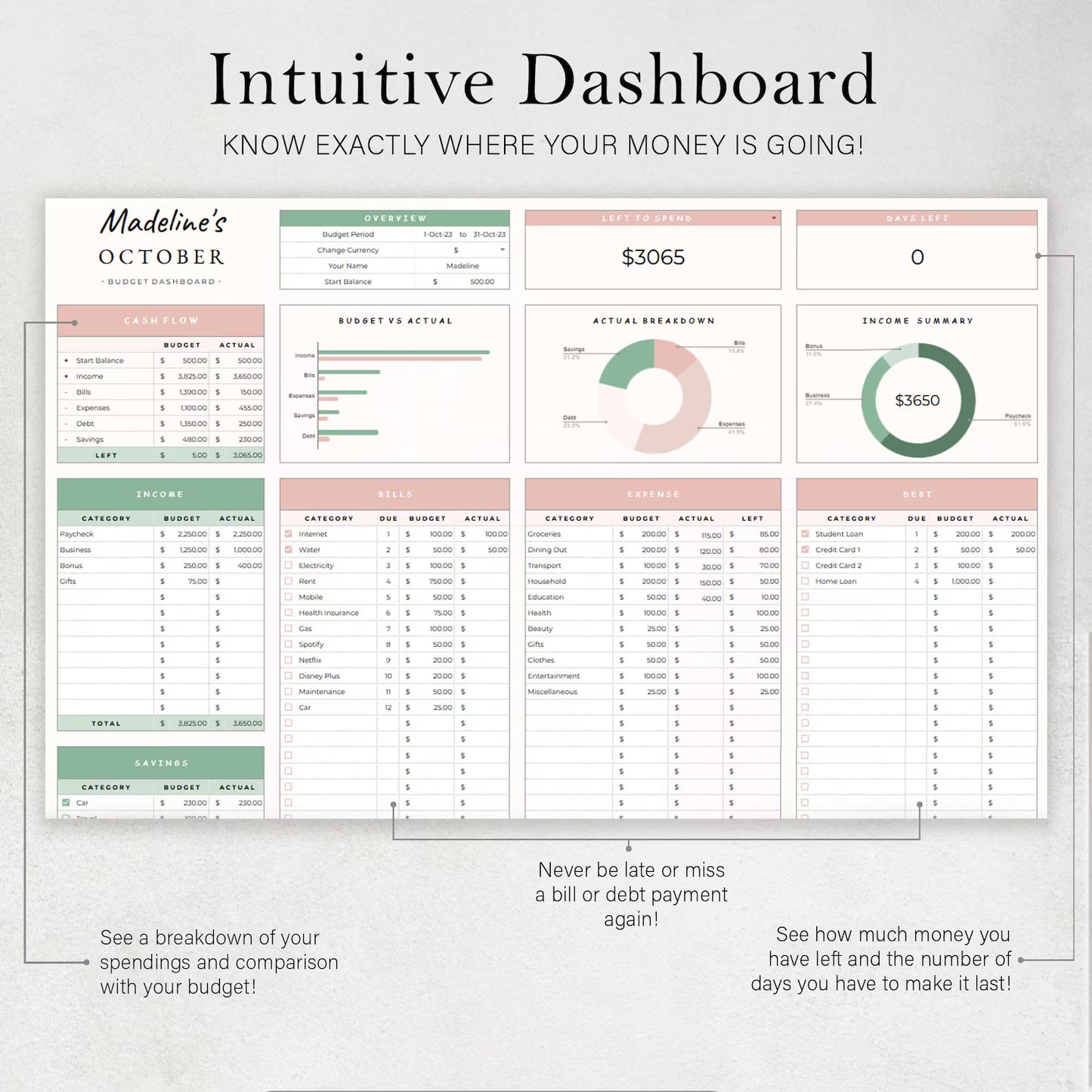 Household Monthly Budget Planner