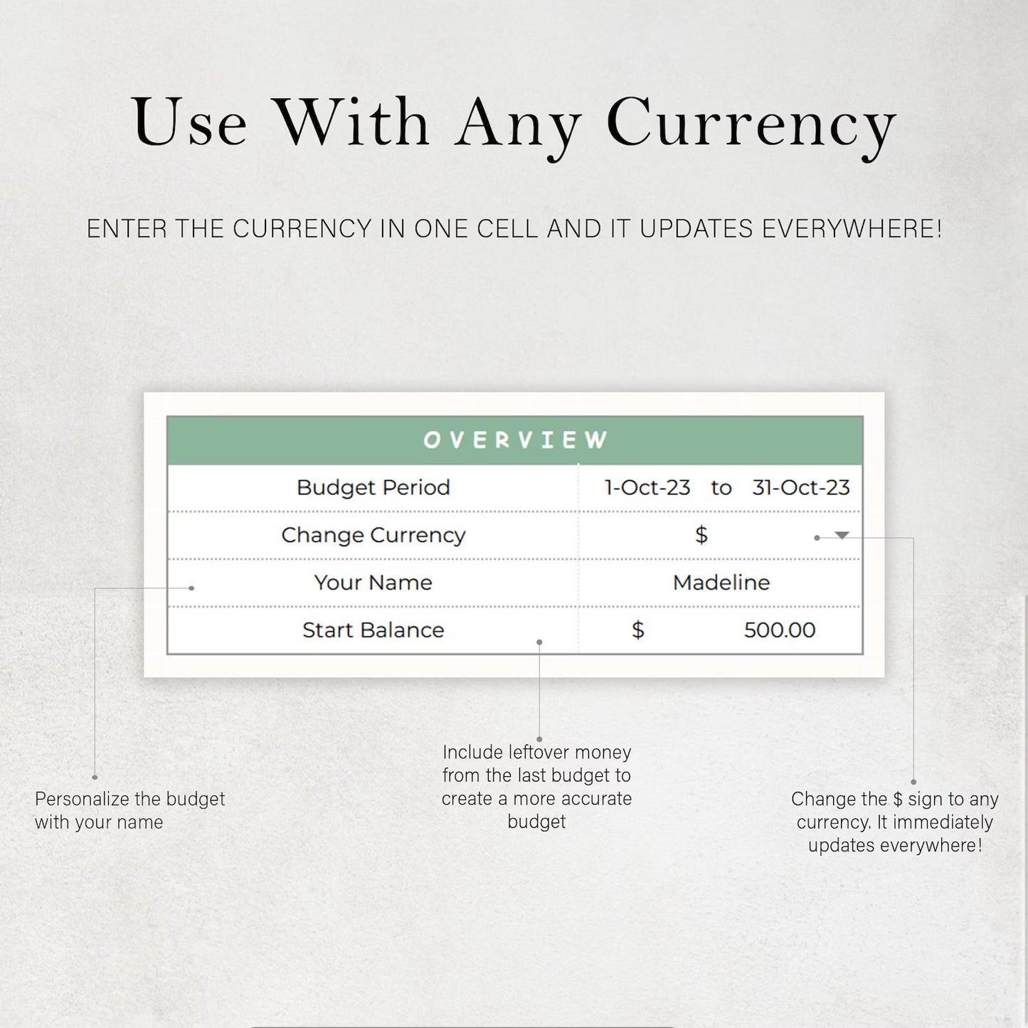 Household Monthly Budget Planner