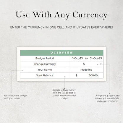 Household Monthly Budget Planner